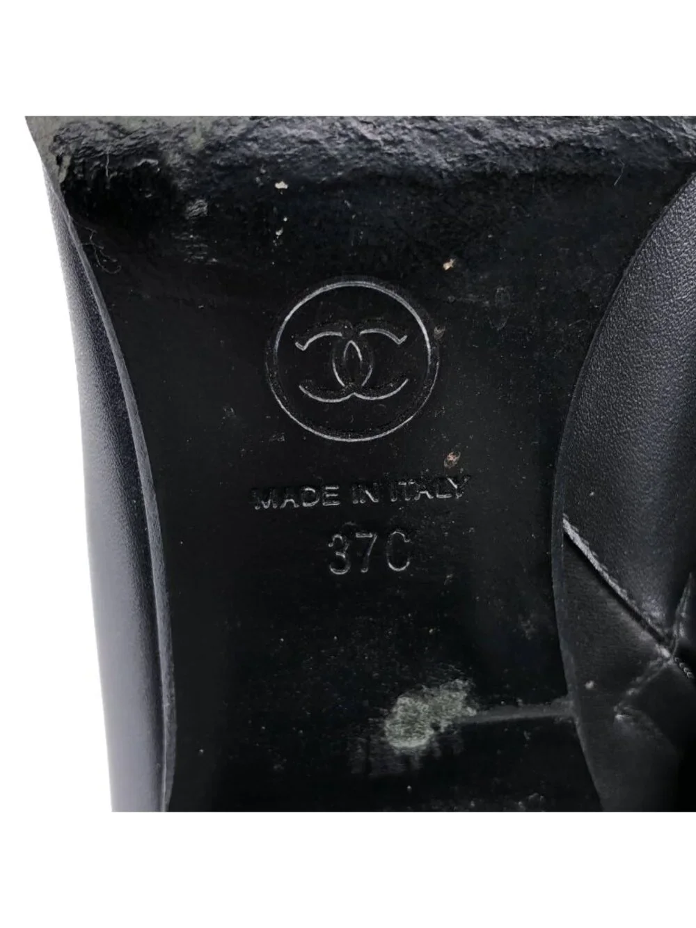 Chanel Leather CC Logo Ankle Boots 37C Black